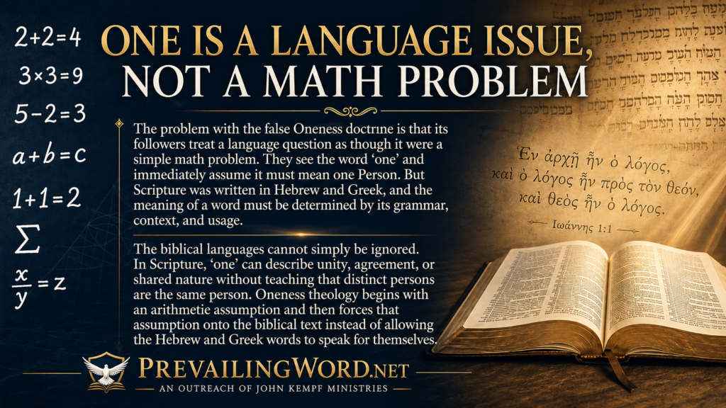 “One” Is a Language Question, Not a Math Problem