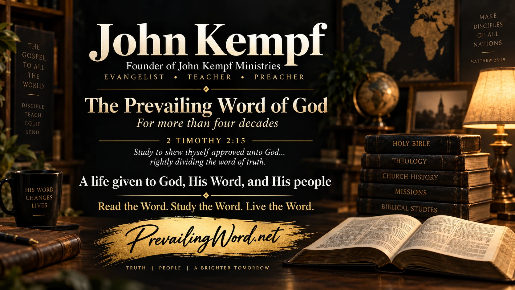 John Kempf, founder of John Kempf Ministries, evangelist, teacher and preacher of The Prevailing Word of God for more than four decades
