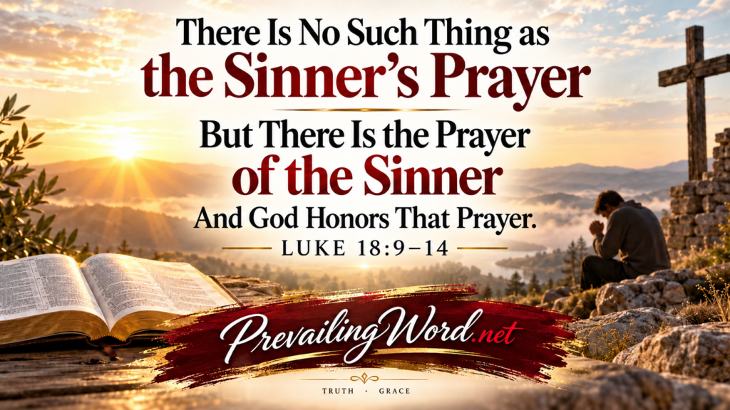 There is no such thing as the sinner's prayer, but there is the prayer of the sinner, and God honors that prayer. Luke 18:9-14